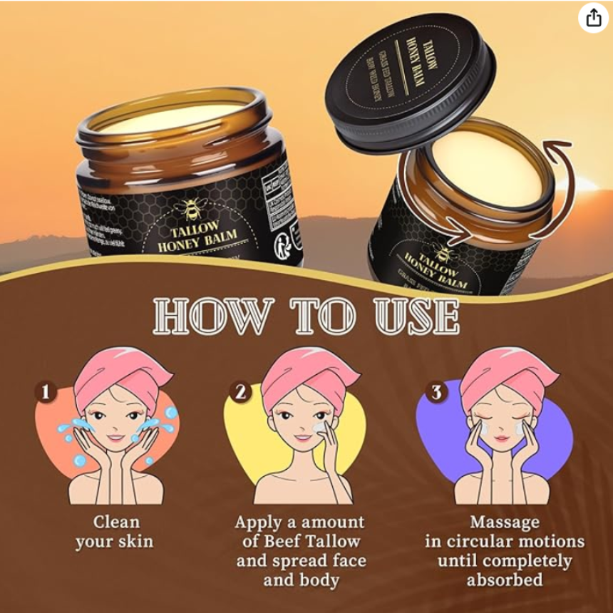 Grass Fed Beef Tallow And Raw Honey Face Balm